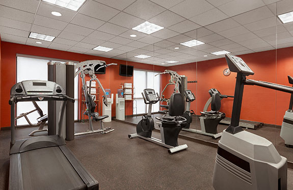 fitness center with the latest modern equipment on the first floor