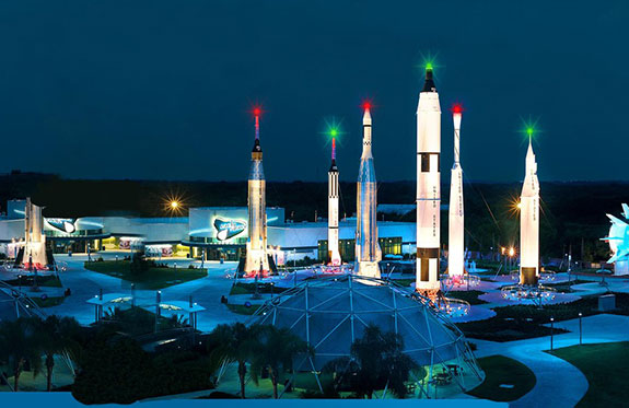 The Visitor's Center displays Imax, live rocket launch and launch sites